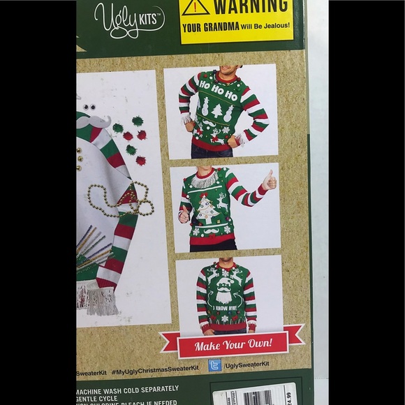 Green Ugly Christmas Sweater Kit Men’s Large - Picture 5 of 6